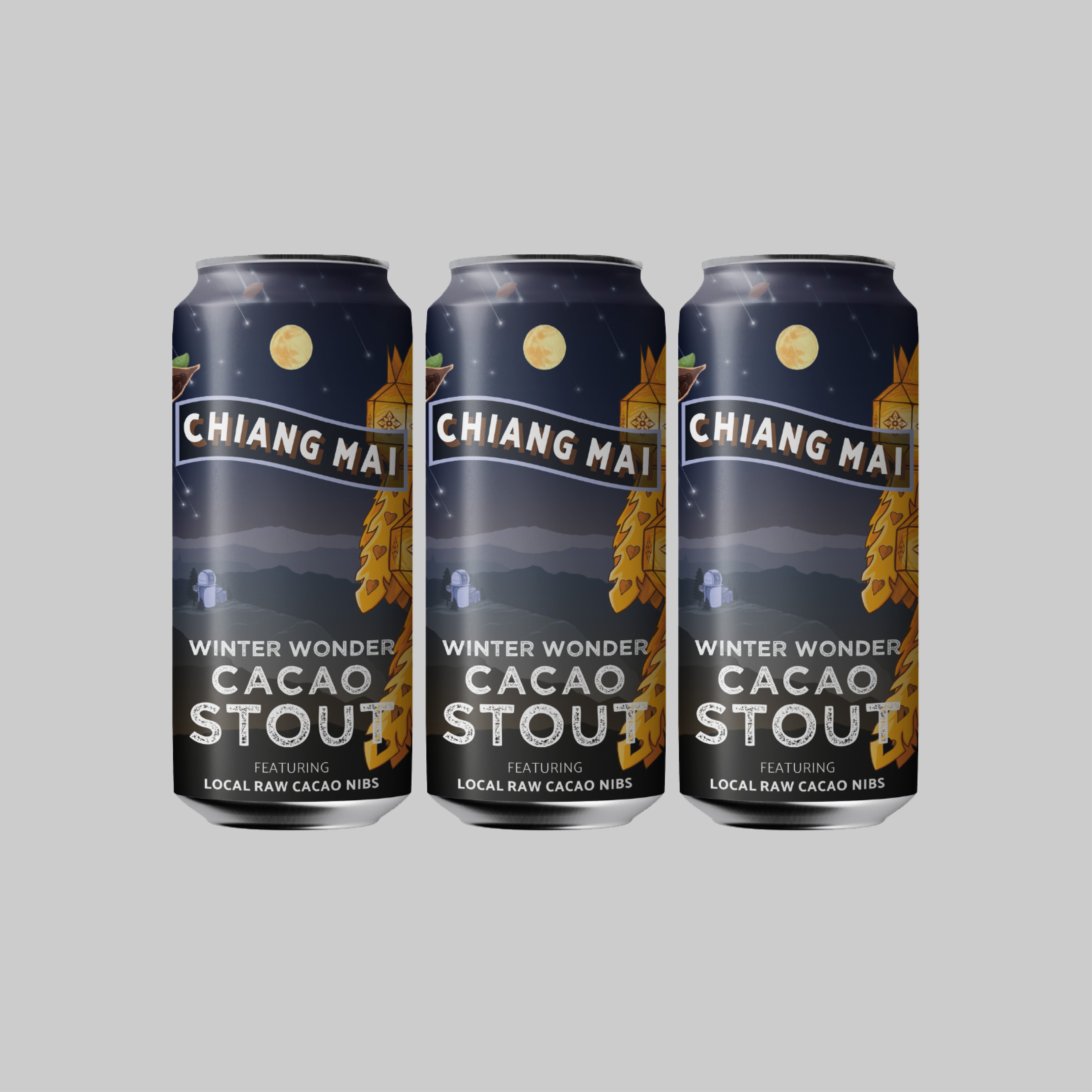 Chiang Mai Winter Wonder Cacao Stout Can 490ml 5.0% (Pack of 3) - Time2Drink